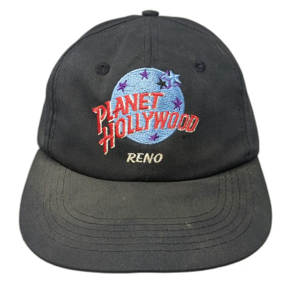 Planet Hollywood Snapback Hat Black One Size Reno Embroidered Logo Vintage USA